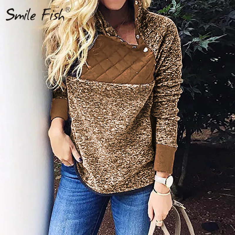 Achat Harajuku femmes pull à capuche veste à manches longues hiver bouton Up col survêtement automne 2019 femme grande taille vêtements d extérieur GV057