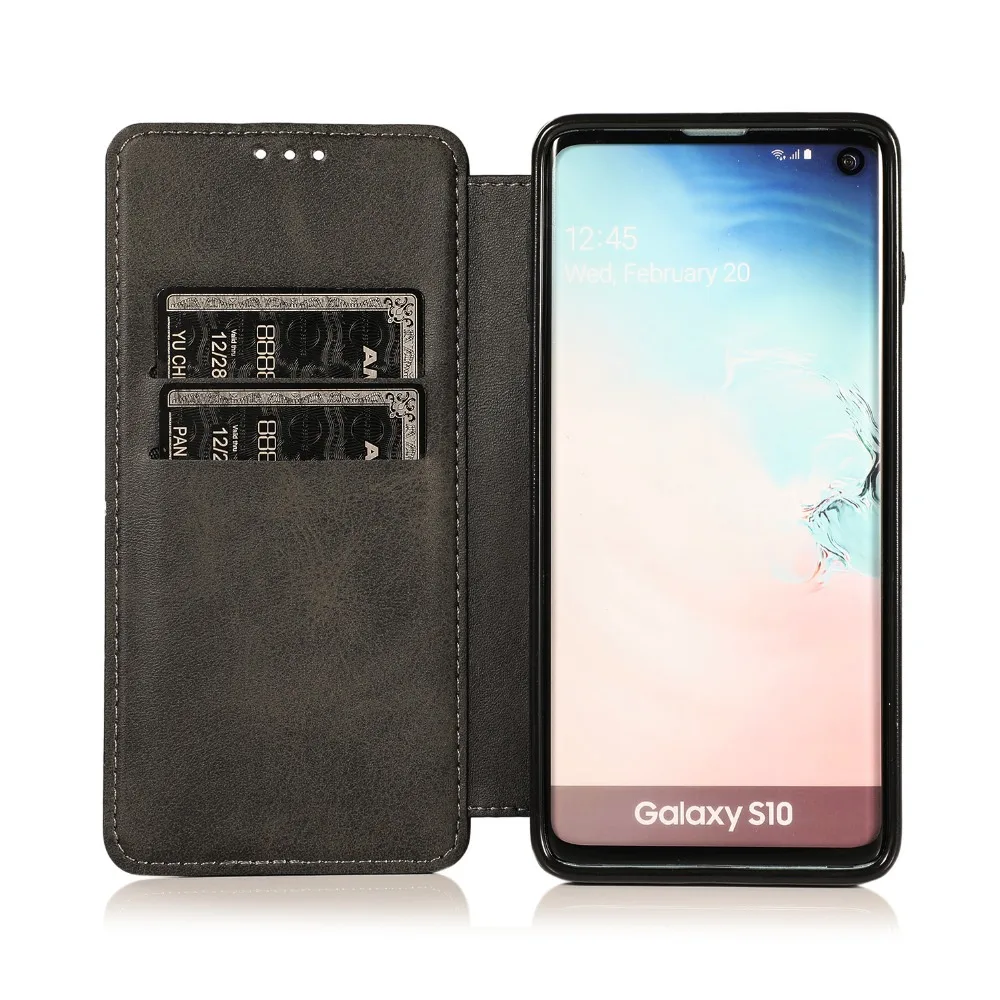 Ретро Кожаный чехол для samsung Galaxy S10e S10 S9 S8 Plus Магнитный Флип Бумажник карта Стенд чехол для samsung Note 10 Plus 9 8 Coque