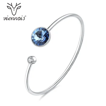 

Viennois Cuff Bangle New Elegant For Women 925 Sterling Silver Bracelets & Bangles Trendy Jewelry