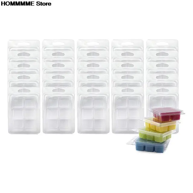 50 Stampi Per Cera E Sapone 6 Cavità - Forme Quadrate 2.5x2.2cm In PET Trasparente | Fai Da Te - Foto 9