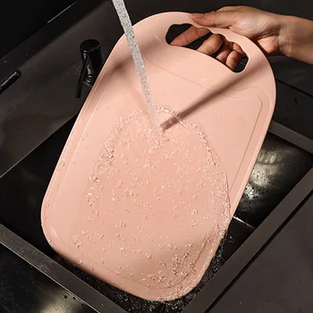 

New Style Wheat Straw Plastic Cutting Board Northern European-Style Lightweight Cutting Board Mildew-Proof Draining Household Ki