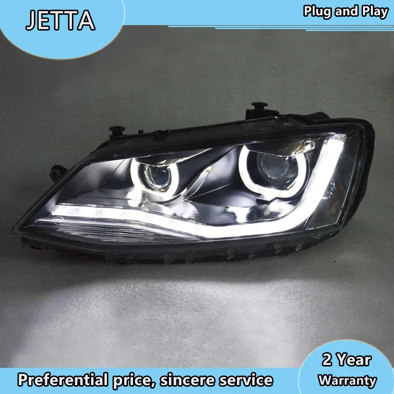 Автомобильный Стайлинг для VW Jetta фары 2012- Jetta светодиодные фары GIT фара ангельские глазки светодиодные drl H7 hid R20 Биксеноновые линзы