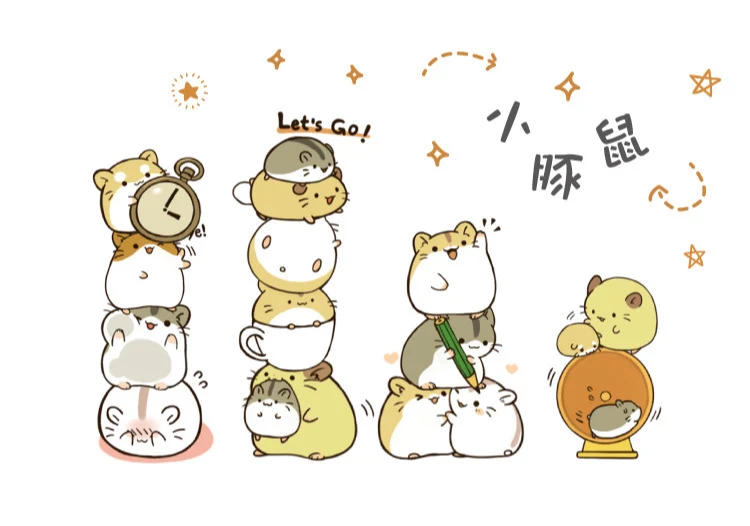 45 шт./кор. милые декоративные Стикеры Kawaii Cavy стикер для канцелярских товаров Бумага клей Стикеры для детей DIY Скрапбукинг дневник поставки