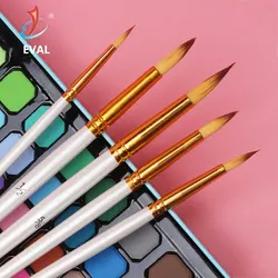 EVAL Wholesale 5pcs Nylon Hair Wooden Handle Watercolor Paint Brush Pen Set DIY Oil Acrylic Painting Art Paint Brushes