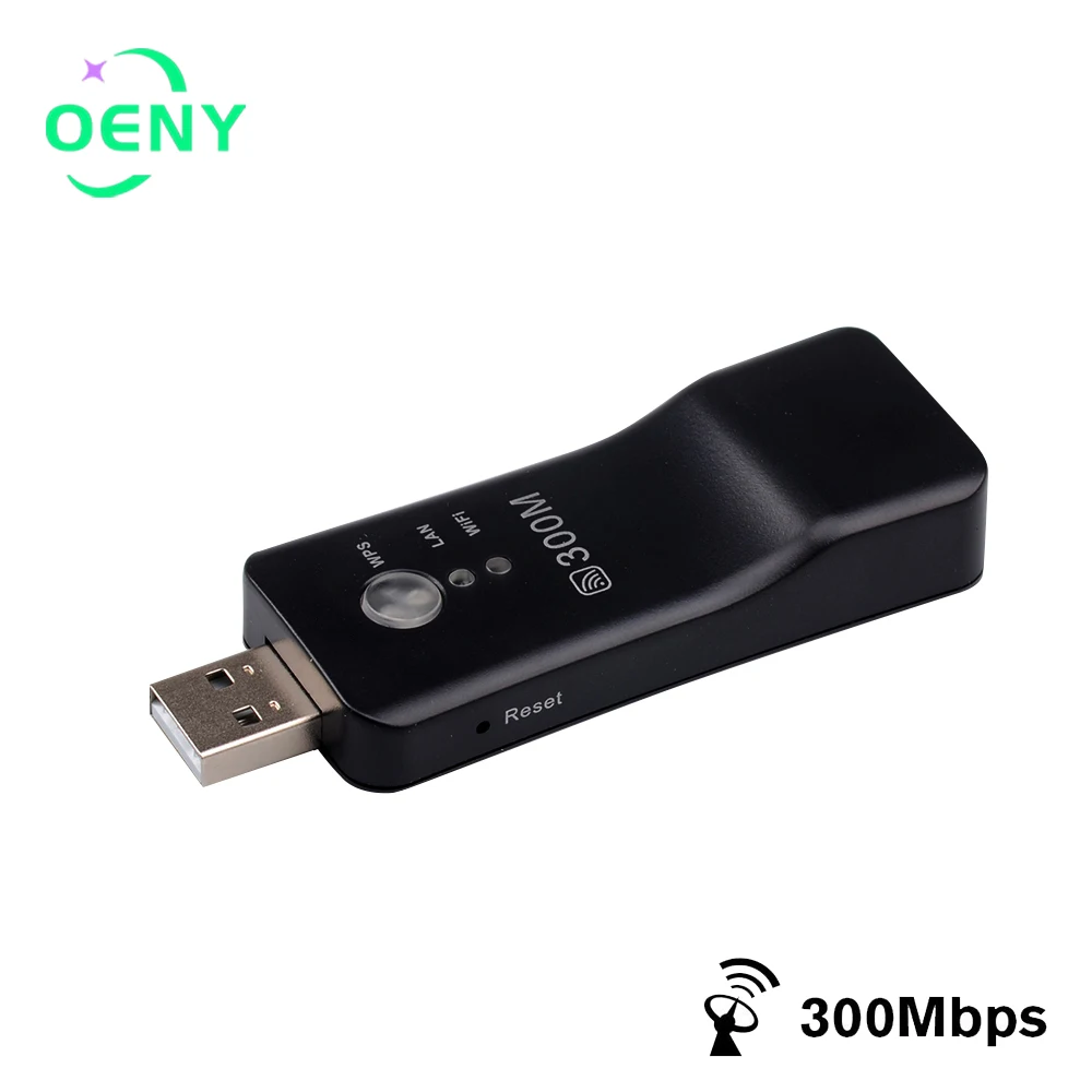 

Portable Network Adapter HDTV RJ45 Repeater for TV 300Mpbs USB Portable Wireless WiFi Smart TV Universal