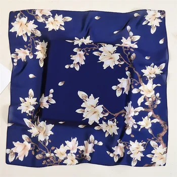 

53cm Brand Square Scarves Women Kerchief Fashion Neckerchief Turban Winter Scarves For Ladies Silk Feeling Neck Tie Band
