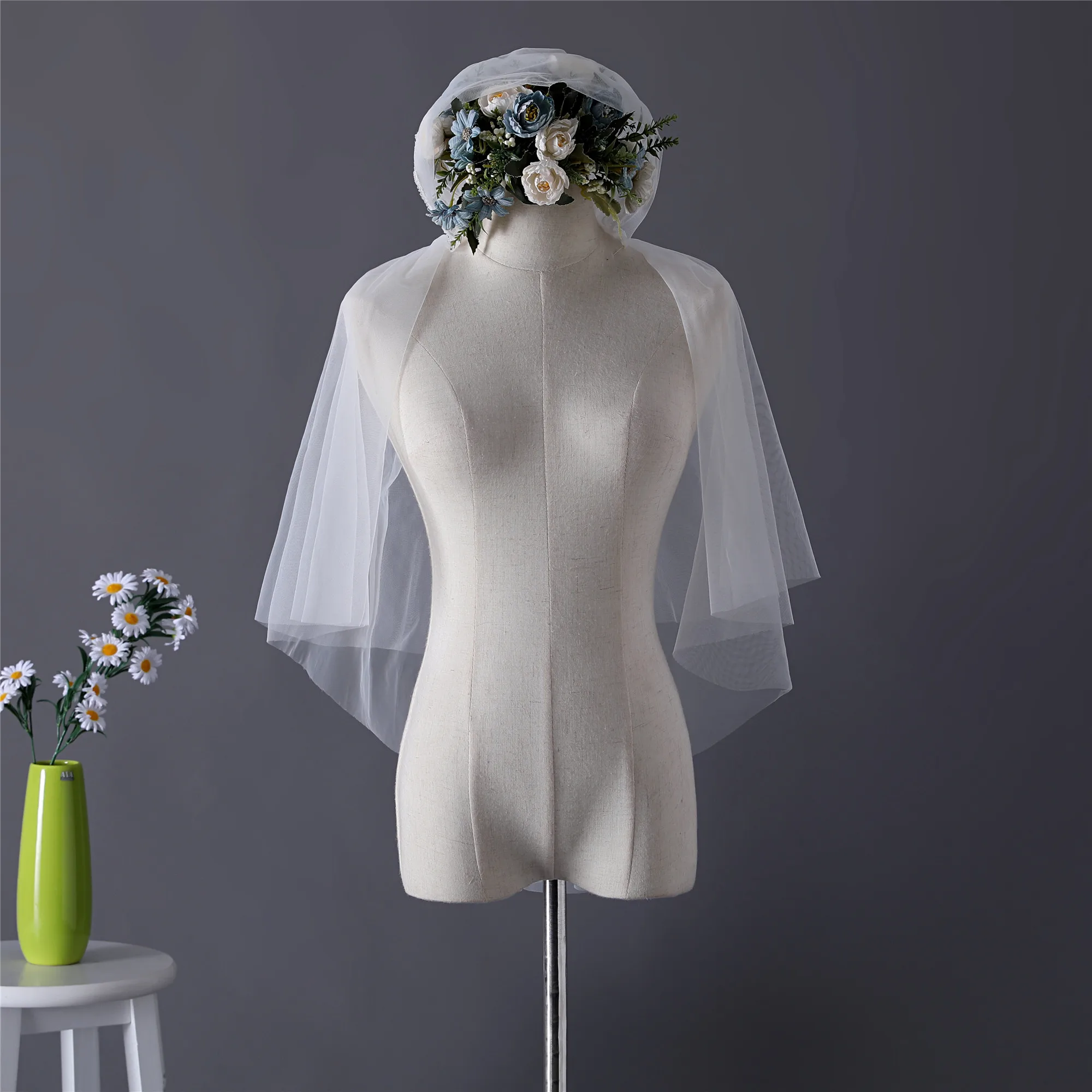 Erosebridal Джульетта Кепка невесты вуаль Локоть Длина свадебная фата цвета слоновой кости короткая вуаль Индивидуальный размер