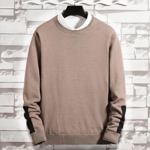 Rustic gray Мужские свитера с круглым вырезом,, весна-осень, модные мужские пуловеры, мужские теплые вязаные свитера, мужские брендовые свитера в стиле хип-хоп, XXXL - Цвет: Rustic gray