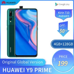 Оригинальный мобильный телефон HUAWEI Y9 Prime, 4G RAM, 128 ГБ ROM, Kirin710, смартфон, экран 6,59 дюймов, мобильный телефон, поддержка Google Play