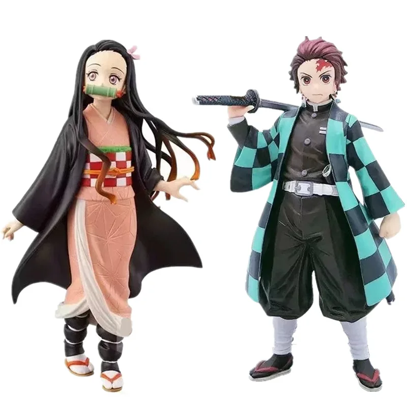 

2Pcs Anime Figurine Model Demon Slayer Kimetsu No Yaiba Figure Kamado Tanjirou Kamado Nezuko Action Figures Toys Gift