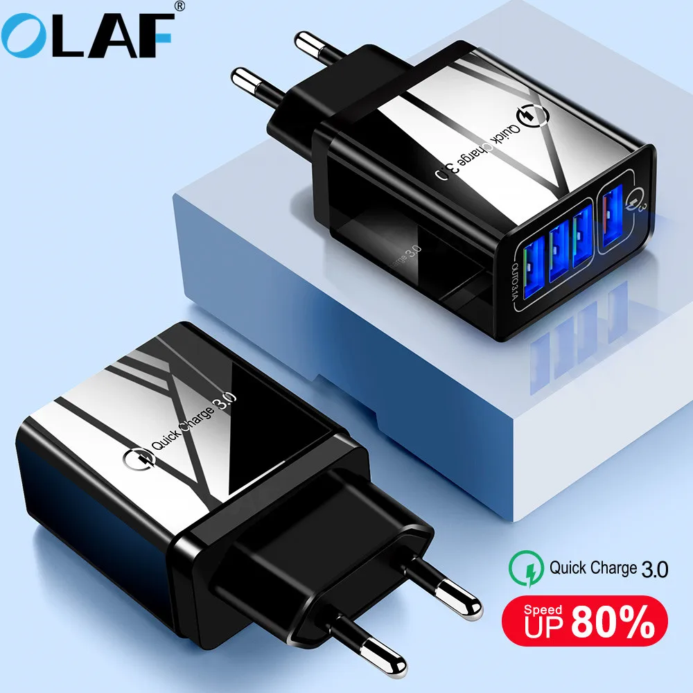 

OLAF Quick Charging QC 3.0 Smart Fast 4 USB Wall Charger For Xiaomi Samsung Huawei Quick Charge Charging Adapter Mobile Phone
