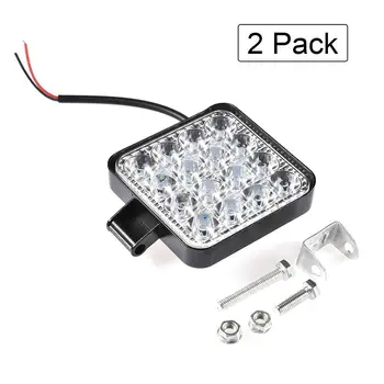 

2PCS 48W 30 Degree Square LED Work Light Flood Beam Off-road Bulb Lamp Light Fog Lighting Exterior For Jeep Cabin/Boat/SUV/Truck