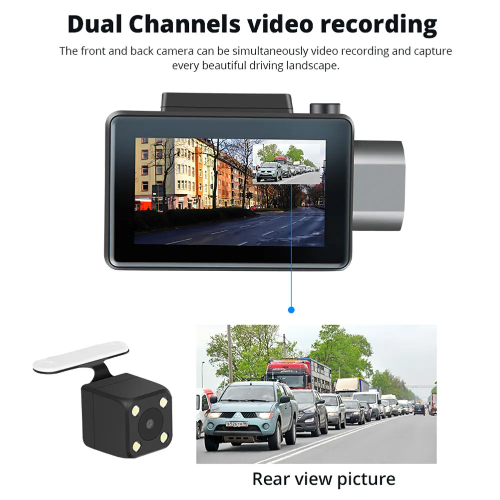 Автомобильный видеорегистратор 3g Dash Cam 140 ° с широким углом обзора с Android gps Log двойной объектив камера видеорегистратор рекордер для Phisung K9