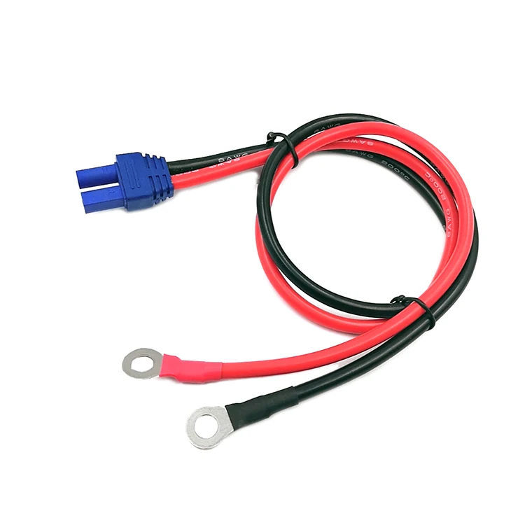 EC5 Женский Соединительный кабель с о кольцевая проушина терминала 10AWG силиконовый провод - Color: Ring terminal cable