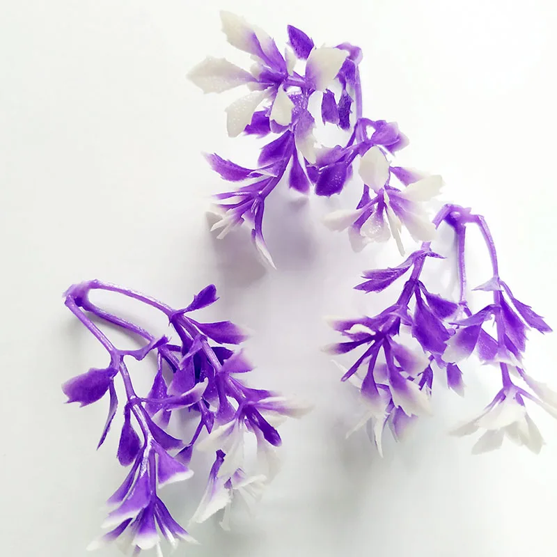 Мини-пластик искусственный цветок ядро Stamen DIY бонсай декоративные аксессуары цветочный горшок наполнение украшения ручной работы Поддельные растения - Цвет: purple 2