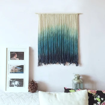 

Handmade Macrame boho Wall Hanging art decor tapestry with Fabrics primitive decor 3d Gift