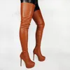 DOBANER Women Crotch Platform Boots High Heeled Boots Thigh High Unisex Faux Leather Shoes Woman Donne Stivali Size 42 44 50 52 ► Photo 2/6