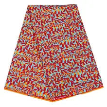 Африканский настоящий голландский воск красный и оранжевый ткань с цветочным принтом настоящая парафинированная ткань с принтом Новое поступление модный дизайн