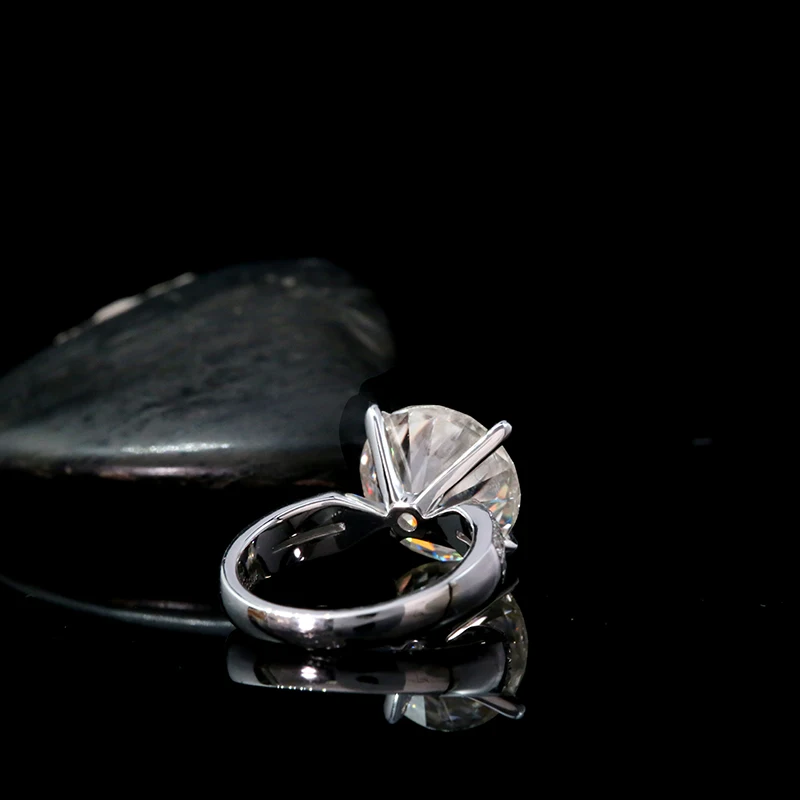 AEAW большой 4.0ct круглый вырез 10k14k18k Белое золото Moissanite кольцо полные размеры оригинальные ослепительные женские ювелирные изделия