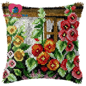 

carpet embroidery cushions cross-stitch pillow latch hook kits embroidery carpet do it yourself Hooby crafts Cartoon gift Flower