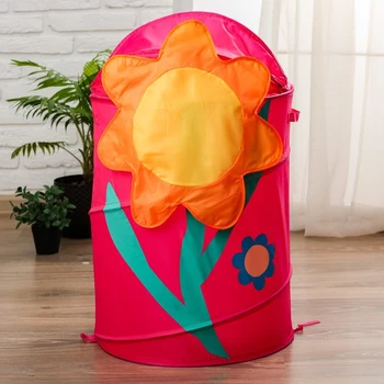 

Toy basket "Flower" with handles and lid