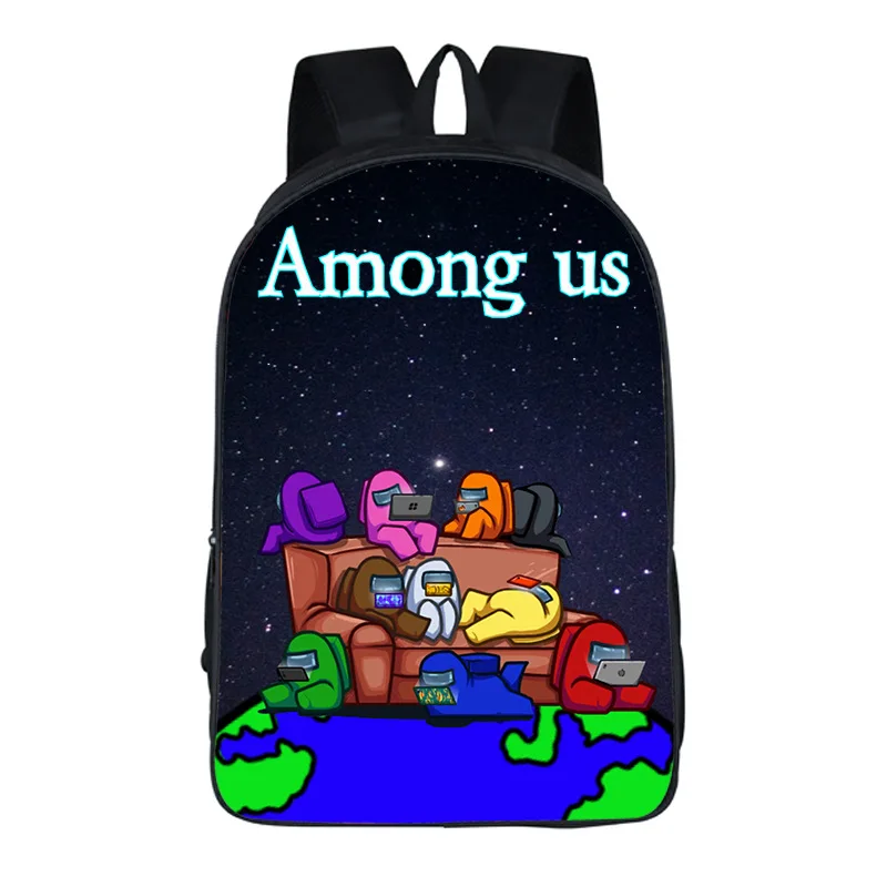 

among us Children's school bag around the game, polyester high-capacity student backpack, lightening backpack
