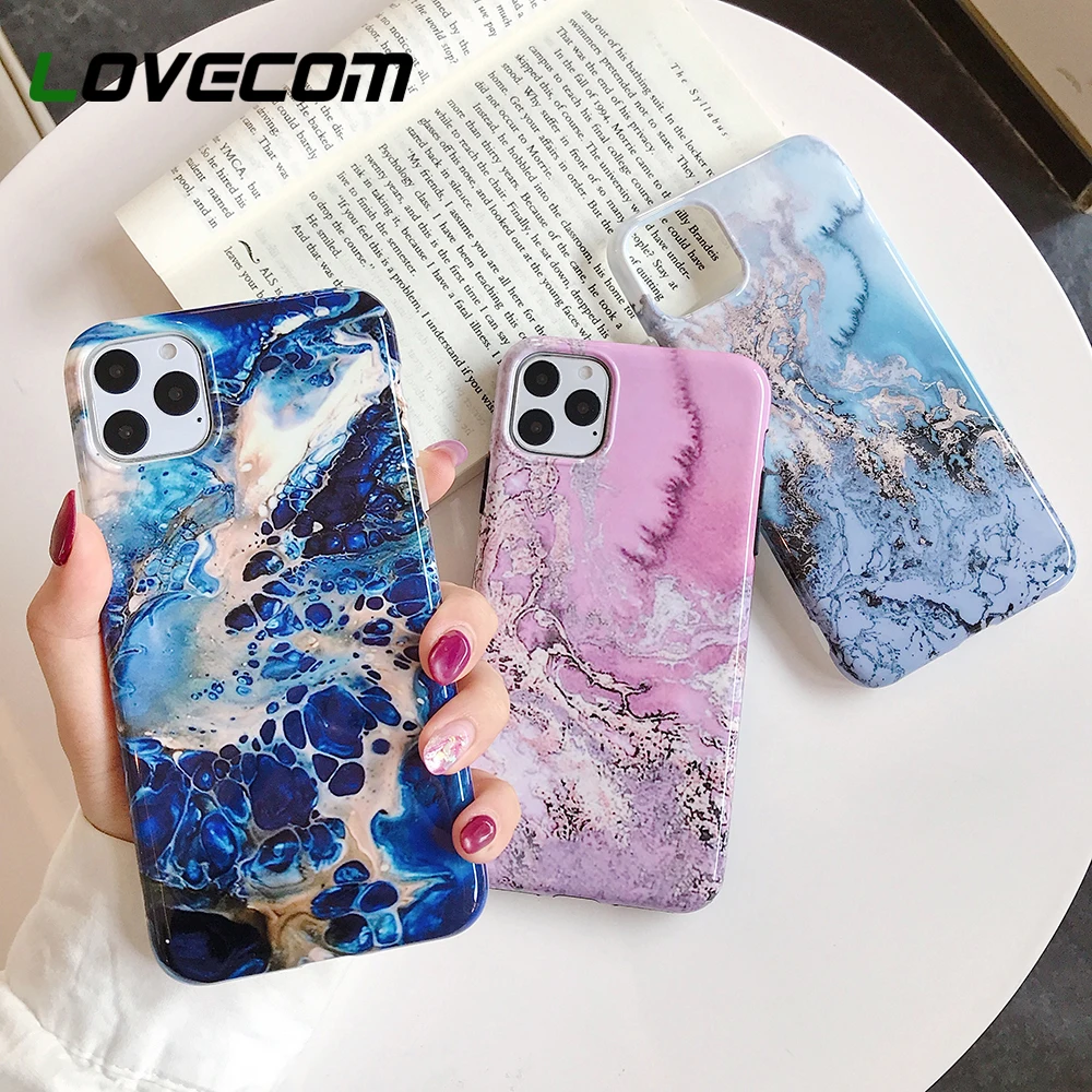 Винтажный гранитный мраморный чехол LOVECOM для телефона iPhone 12 Mini 11 Pro Max XR XS 6 6S 7 8 Plus X