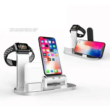 

Multi-function Aluminum Alloy Charger Charging Bracket for Apple Watch /AirPods/ iphoneX/8/7 Mobile Phone SD