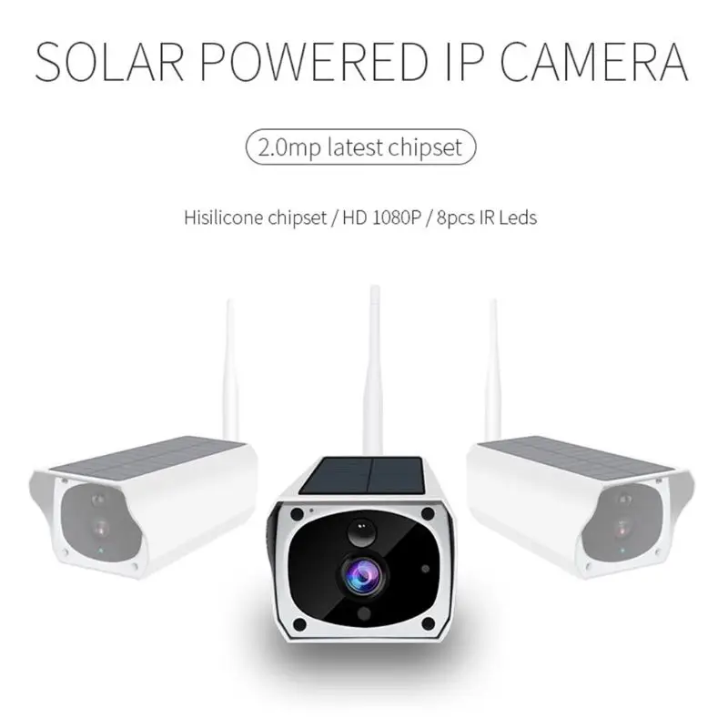 

Solar WiFi IP Camera 1080P HD Wireless Security Camera PIR Motion Home Detector