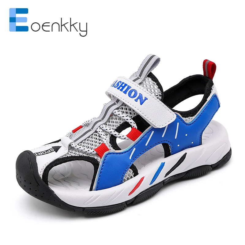 2022 Fashion Kids Sport Sandals Boys Hook&Loop Beach Shoes Children Non-Slip Breathable Mesh Casual Sandals Girls High Quality leather girl in boots Children's Shoes