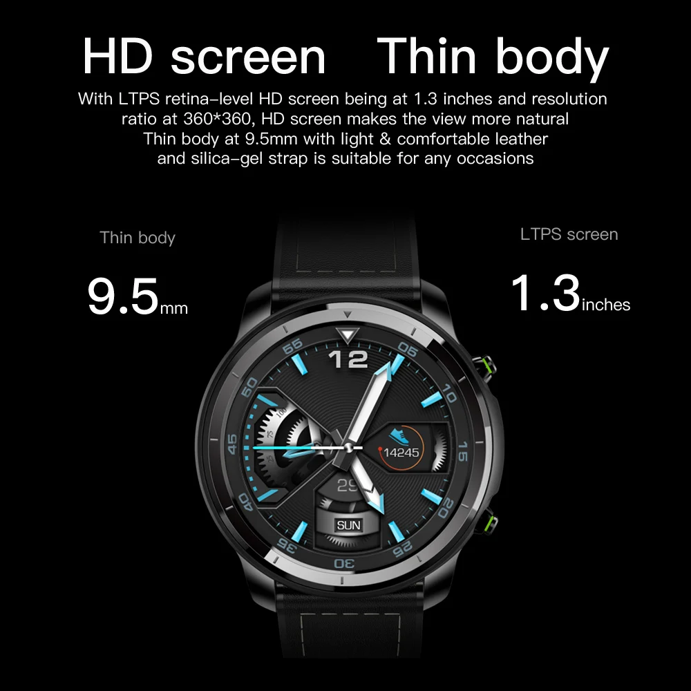 YOCUBY H15 Smart Watch Men Full Touch 360*360 HD Screen Blood Oxygen Measure Fitness Tracker Wireless Charge Ceramics Smartwatch