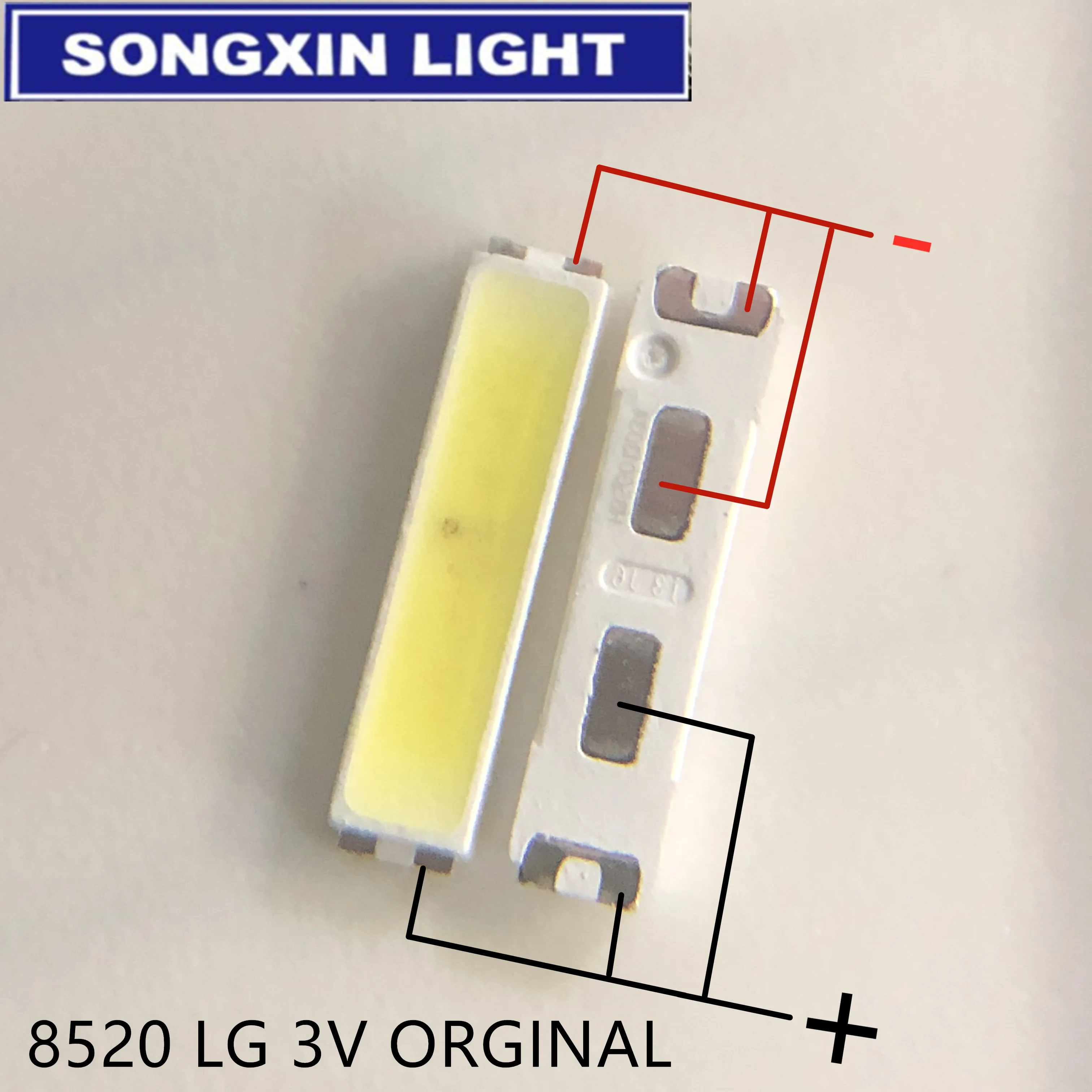 100 шт для LG SMD 8520 LED Innotek подсветка 0 5 W 3V холодный белый 50 55LM ТВ применение|smd led 100pcs|led