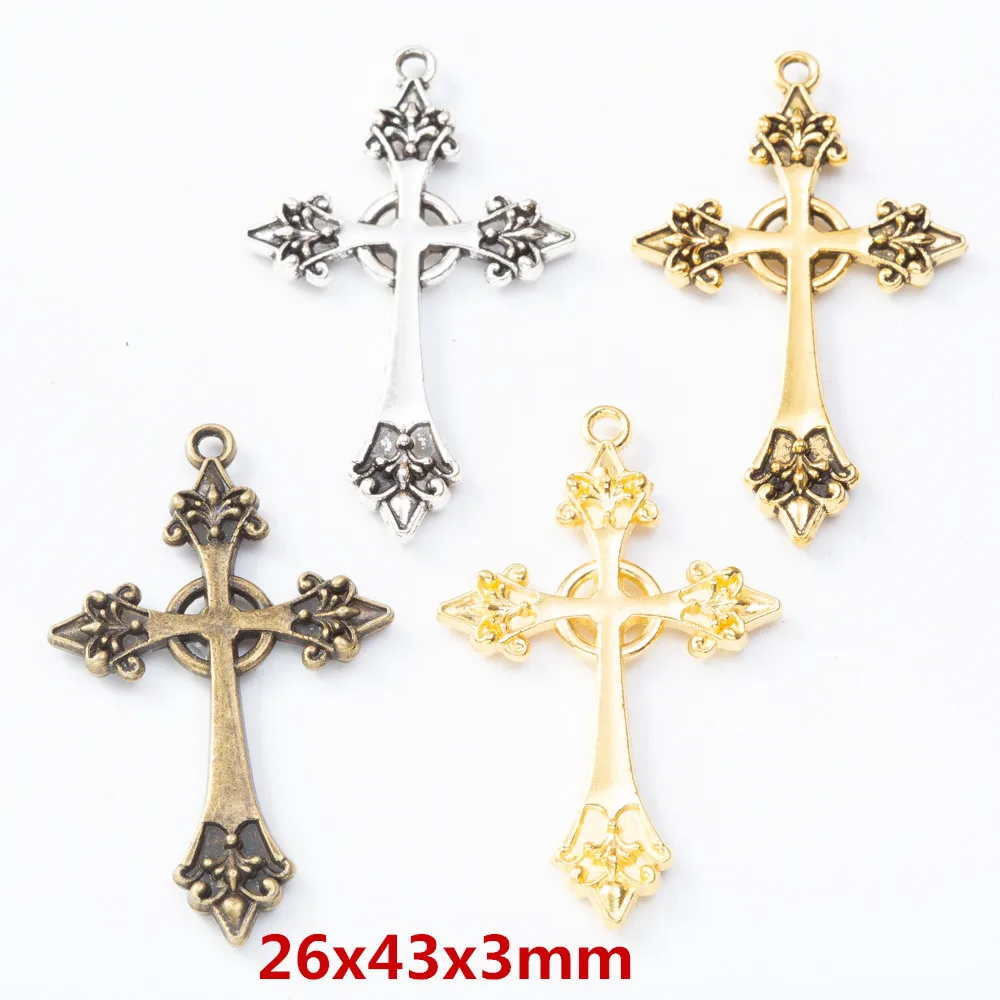 10pcsVintagecrosszincalloycharmspendantDIYBraceletNecklace