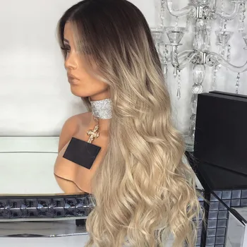 

26 Inches Long Curly Hair Wig Natural Wave for Women Gradient Color Front Lace Daily Life Part Fashion Elegant