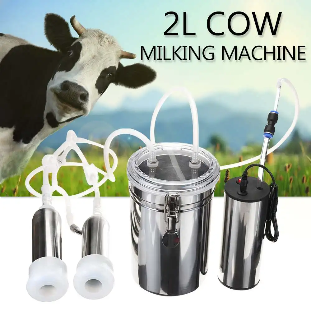 

Hot Sale 2L 24W Stainless Steel Electric Milking Machine Cow Milker Double Upgraded Version Milk Suction Heads For Cows