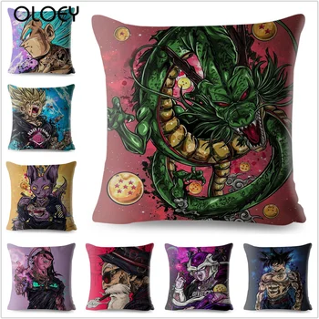 

Japanese Anime Dragon Ball Series Linen Cushion Cover Bedroom Home Office Decoration Anime Cartoon Cushion Cover Size 45cmx45cm.
