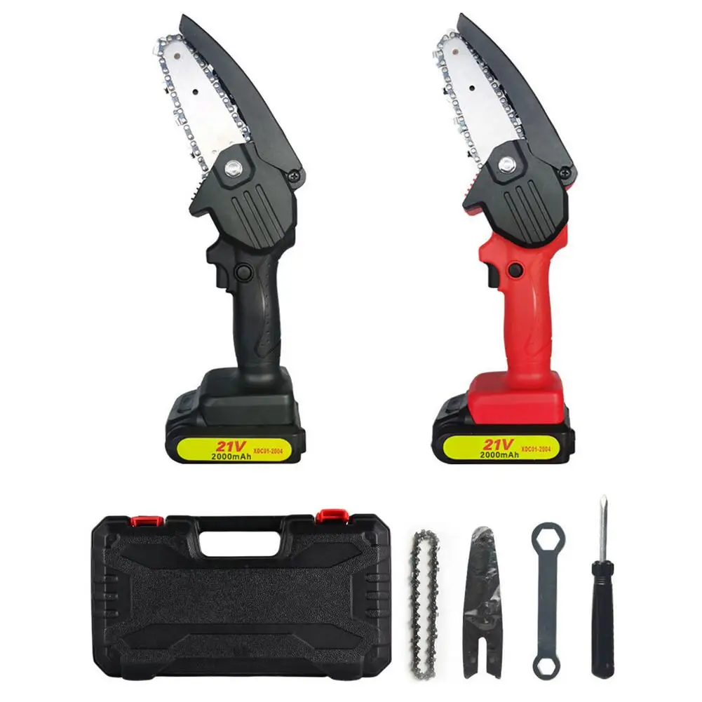 

4 inch Mini Handheld Electric Chainsaw Pruning Saw Rechargeable Lithium Battery Chainsaw Garden Tools 220V 550W