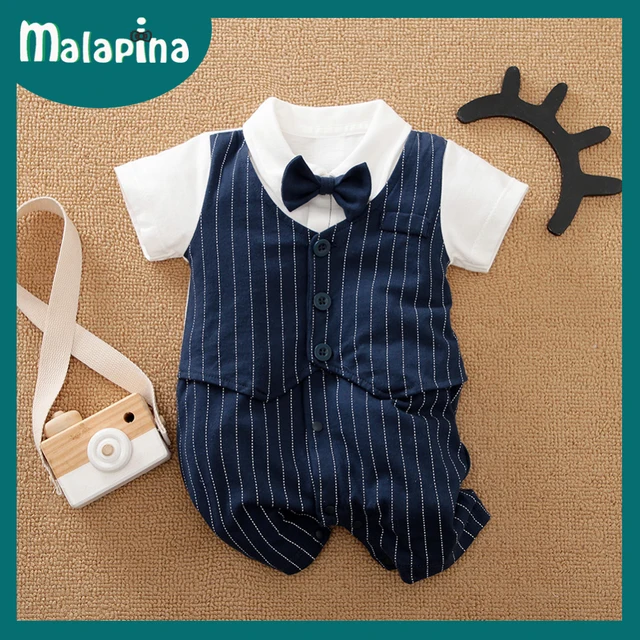 Malapina Baby Boy Romper Kids Summer Spring 0-24M Age Infant Gentleman Toddler Newborn Outfits Baby Girls Clothes 2021 Like the picture