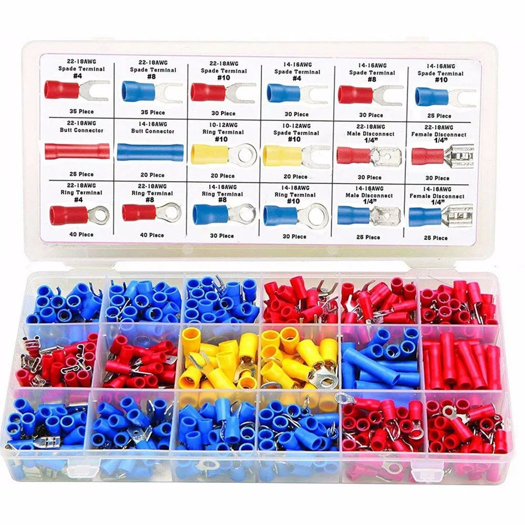 

520pcs Cold-pressed Terminal Block Insulated Spade Cable Connection Terminal drop shipping