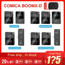 Comica boomx-d d2 microfone kit transmissor sem fio mini celular microfon receptor digital 2.4g condensador microfone estéreo vs microfone