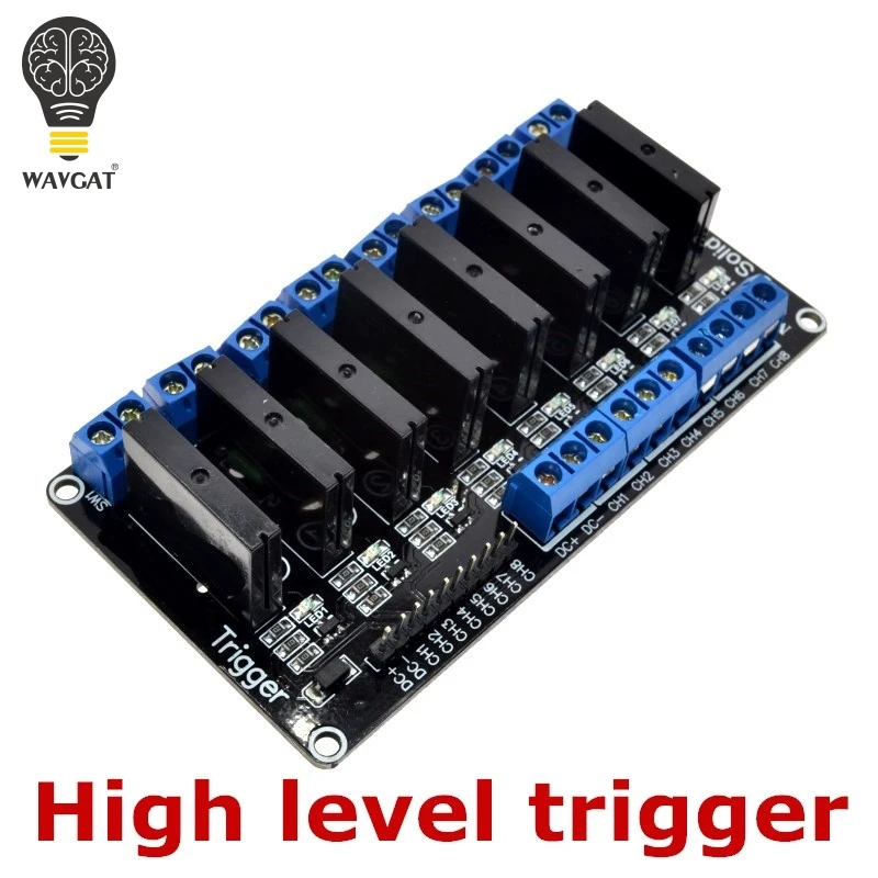 

WAVGAT 8 Channel 5V DC Relay Module 250V2A 5V 8 Channel OMRON Level Solid State Relay Module High level trigger