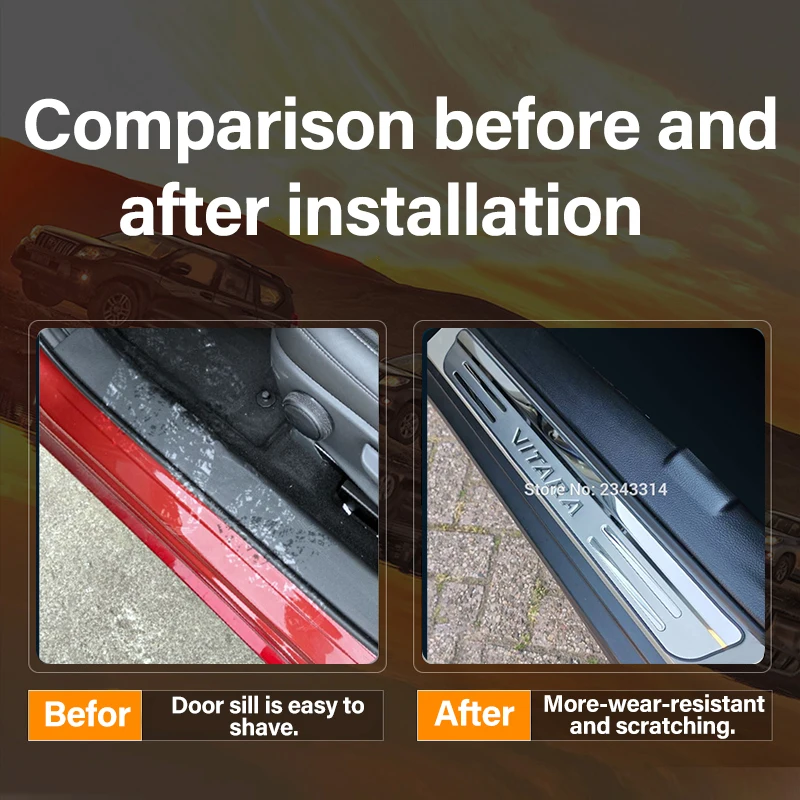 For Suzuki Vitara 2015-2021 Accessories Stainless Door Sill Kick Scuff Plate Guard Pedal Protector Trim Step Cover Car Styling