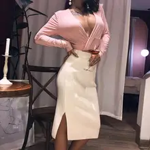 Куркума, сексуальные женские юбки до колена, Осень-зима, одноцветные, высокая талия, тонкие, женские юбки, модная Офисная Женская юбка, Новинка