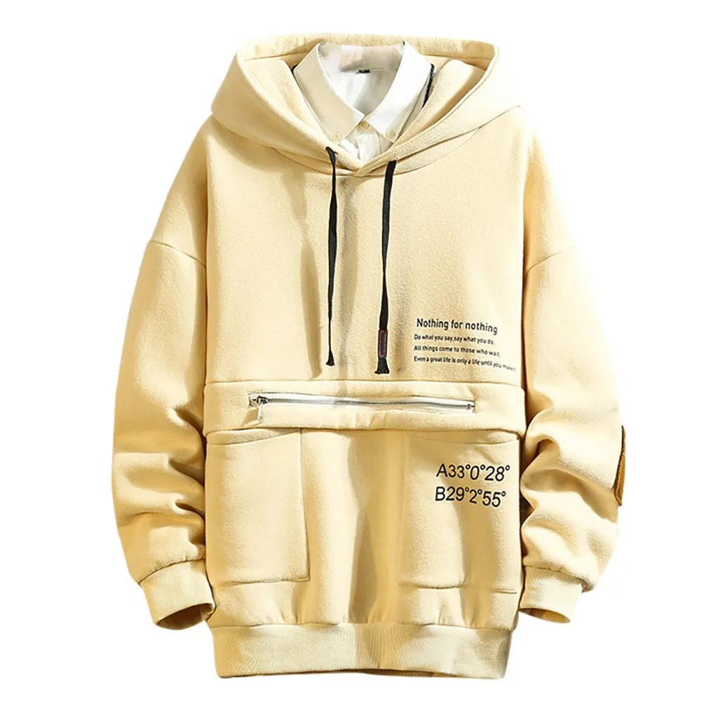 Men's Casual Fashion Plus Size Printing Hoodie Fleece Sport Sweatershirt Tops