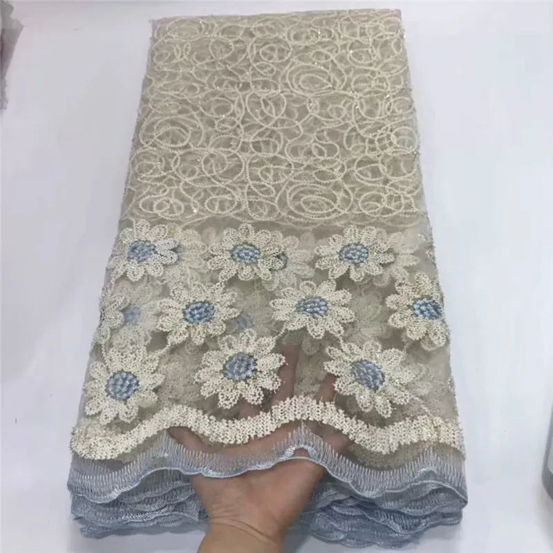 

Gary 5 Yards African Lace Fabric Embroidered Nigerian Laces Fabric Bridal High Quality French Tulle Lace Fabric For Women Dress