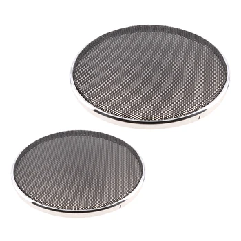 

2 Pack Speaker Decorative Circle Sliver Protective Cover Case Grille Mesh 6.5inch+5inch for Car