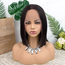 Короткие человеческие волосы парики прямые человеческие волосы парики 13 × 4 боб парик для женщин парик с короткими волосами натуральные черные не прямые волосы Реми