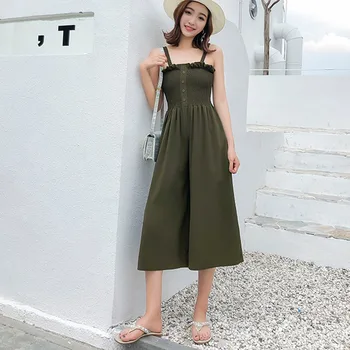 

Sexy Spaghetti Strap Rompers Womens Jumpsuit Sleeveless Casual Wide legs Jumpsuits Overalls Rk