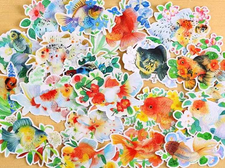 15 шт./упак. Изысканный милый цветок рыбы Декор наклейки Скрапбукинг ярлыком дневник альбом наклейки; Классические игрушки для подарок для ребенка