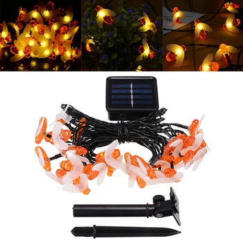 

Solar Powered Cute Honey Bee Led String Light 30 LEDs Bee Outdoor Garden Fence Patio Fairy Lights Decor Lamp